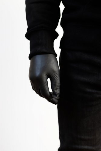 Nitrilové rukavice protiskluz. sada 80ks - barva černá - Velikost: L