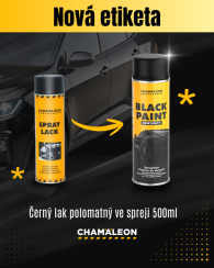 Černý lak polomatný ve spreji 500ml – Chamäleon