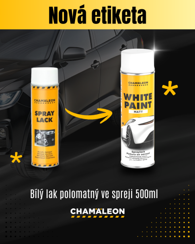 Bílý lak polomatný ve spreji 500ml – Chamäleon