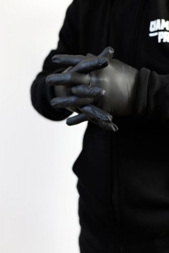 Nitrilové rukavice protiskluz. sada 80ks - barva černá