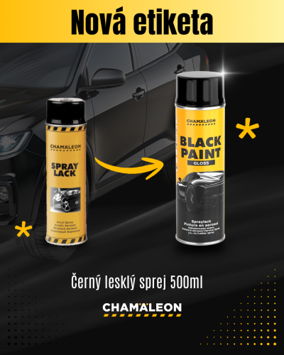 Černý lesklý sprej 500ml – Chamäleon